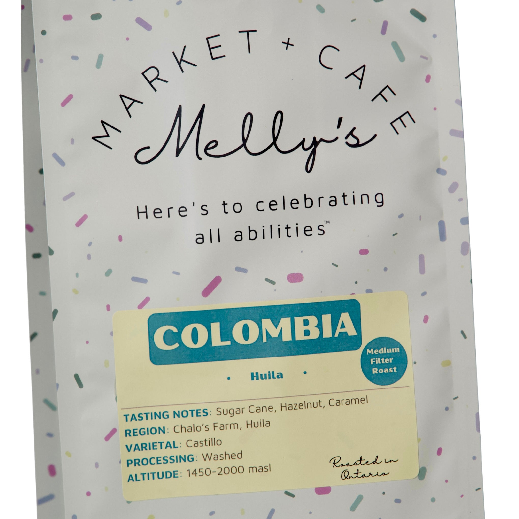 Melly's Colombia Medium Roast Coffee 2lb bag - Huila region, whole bean specialty coffee roasted in Ontario