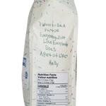 Melly's Peru coffee bag side panel showing inspirational quote from Melly and nutrition facts